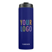 ビジネスロゴ付き12 ozブルー絶縁タンブラー タンブラー (正面)