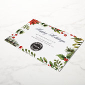 ビジネスロゴ企業のクリスマスシルバー 箔シーズンカード (回転した状態)