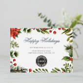 ビジネスロゴ企業のクリスマスシルバー 箔シーズンカード (立ち正面)