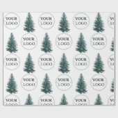 ビジネスロゴ企業のプロモーションクリスマスツリー ラッピングペーパー (フラット)
