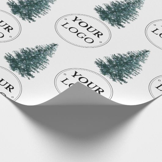ビジネスロゴ企業のプロモーションクリスマスツリー ラッピングペーパー (角)