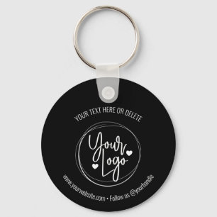 ビジネスロゴ企業のミニマリスト白黒 キーホルダー