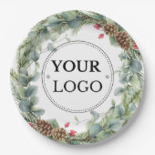 ビジネスロゴ企業のモダン ペーパープレート (正面)