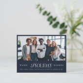 ビジネスロゴ企業の会社のフォトホリデー ポストカード (スタンド正面)