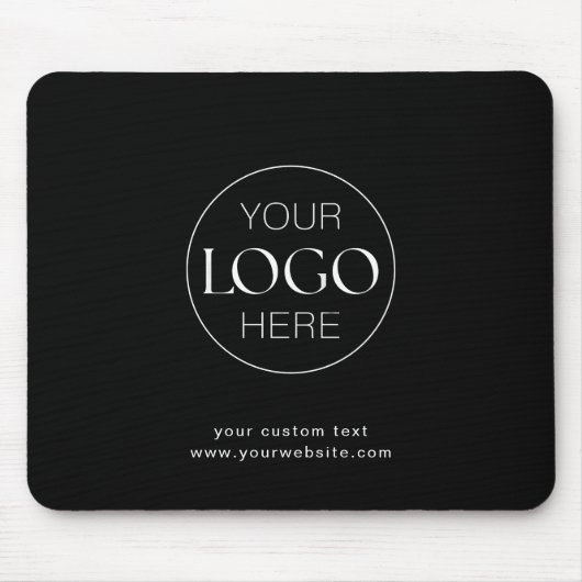 ビジネスロゴ企業の会社ブランドブラック マウスパッド (正面)