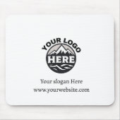 ビジネスロゴ企業の会社ブランドホワイト マウスパッド (正面)