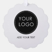 ビジネスロゴ企業の会社ホワイト オーナメントカード (正面)