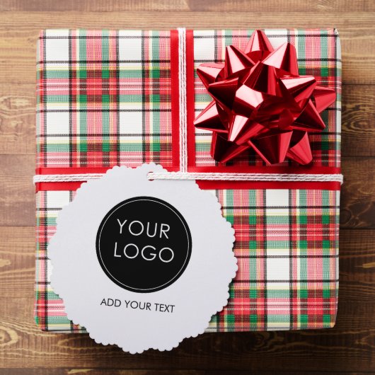 ビジネスロゴ企業の会社ホワイト オーナメントカード (インサイチュ (ギフト))