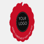 ビジネスロゴ企業の会社レッド オーナメントカード (右)