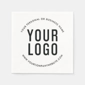 ビジネスロゴ会社のイベントプロモーションホワイト スタンダードカクテルナプキン (正面)