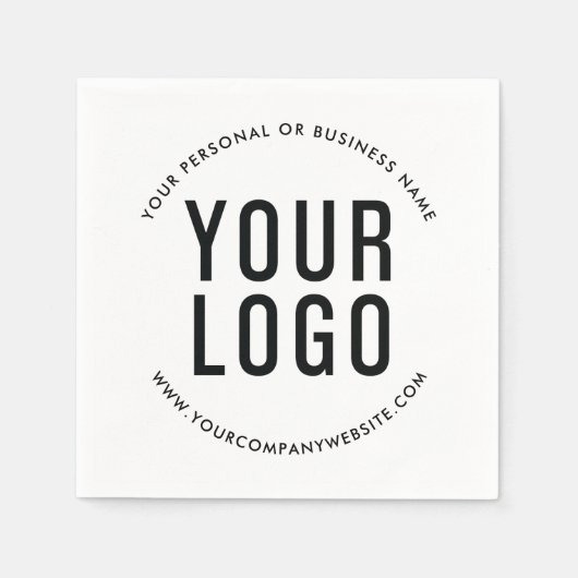 ビジネスロゴ会社のイベントプロモーションホワイト スタンダードカクテルナプキン (正面)