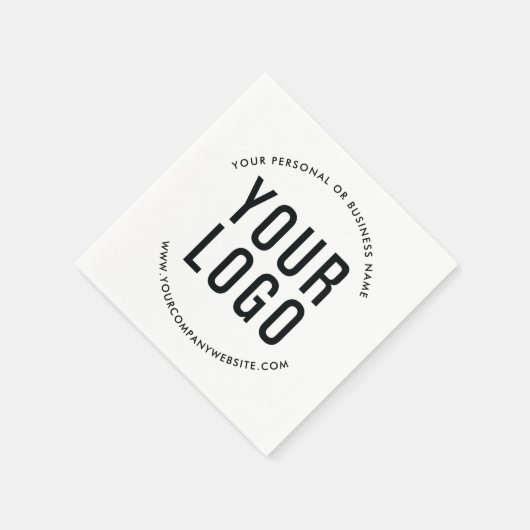ビジネスロゴ会社のイベントプロモーションホワイト スタンダードカクテルナプキン (角)