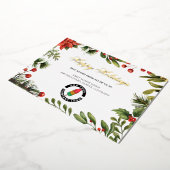 ビジネスロゴ会社のクリスマス金ゴールドの追加 箔シーズンカード (回転した状態)