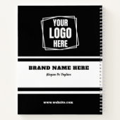 ビジネスロゴ会社のプロモーションブラックとホワイト ノートブック (裏面)