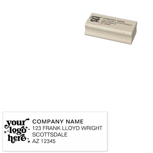 ビジネスロゴ会社の差出人住所 ラバースタンプ (押印)