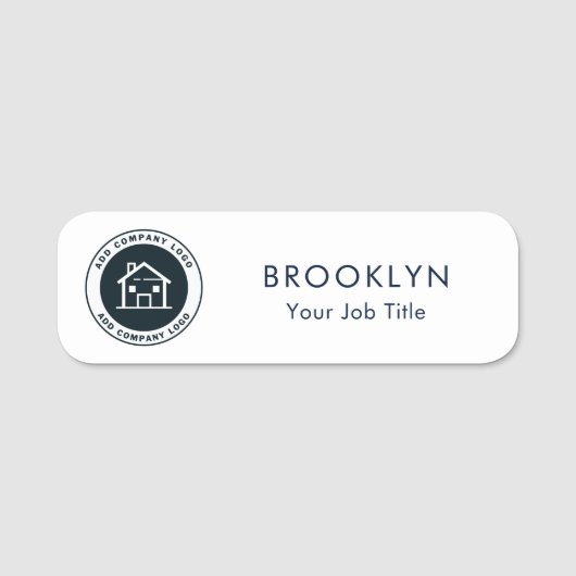 ビジネスロゴ会社の従業員のカスタム 名札 (正面)