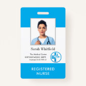 ビジネスロゴ会社の従業員の写真IDカスタム バッジ (正面)