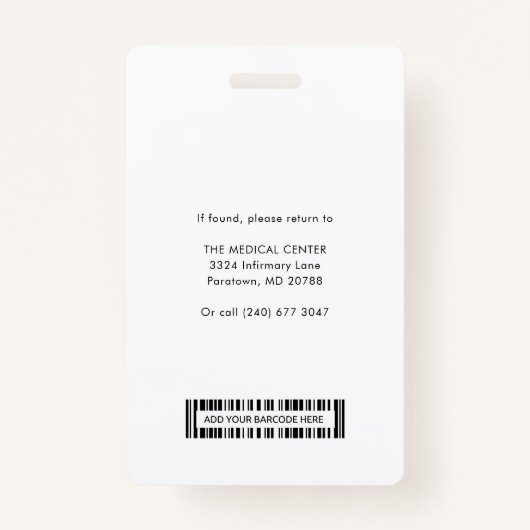 ビジネスロゴ会社の従業員の写真IDカスタム バッジ (裏面)