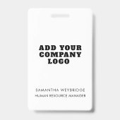 ビジネスロゴ会社の従業員スタッフIDの追加 バッジ (裏面)