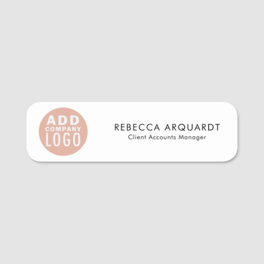 ビジネスロゴ会社の従業員IDの追加 名札 (正面)