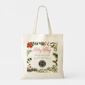 ビジネスロゴ会社の追加クリスマス社員のスワッグ トートバッグ (裏面)