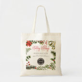 ビジネスロゴ会社の追加クリスマス社員のスワッグ トートバッグ (正面)