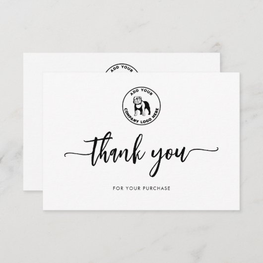 ビジネスロゴ会社の追加 サンキューカード (正面/裏面)