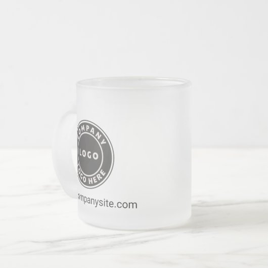 ビジネスロゴ会社の追加Webサイト従業員スワッグ フロストグラスマグカップ (正面左)