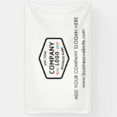 ビジネスロゴ会社のWebサイトアドレススローガンの追加 横断幕 (縦)