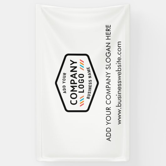 ビジネスロゴ会社のWebサイトアドレススローガンの追加 横断幕 (縦)