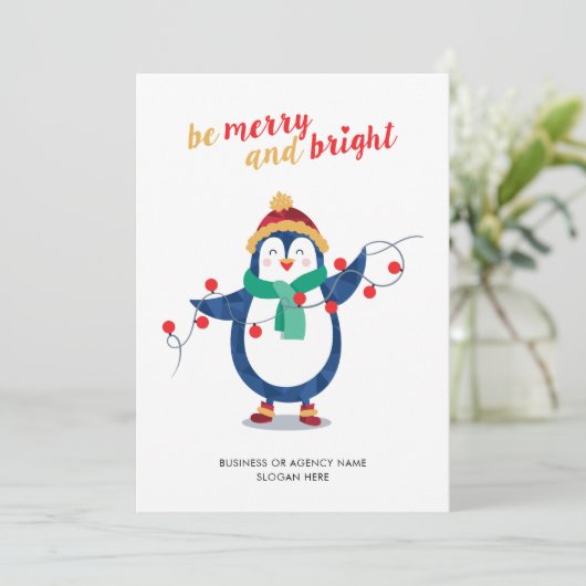 ビジネスロゴ会社を追加Thank You Christmas シーズンカード (スタンド正面)