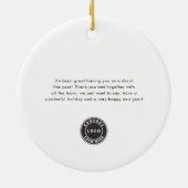 ビジネスロゴ会社を追加Thank You Christmas セラミックオーナメント (裏面)