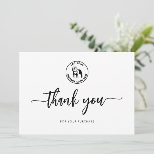 ビジネスロゴ会社クライアントの評価の追加 サンキューカード (スタンド正面)