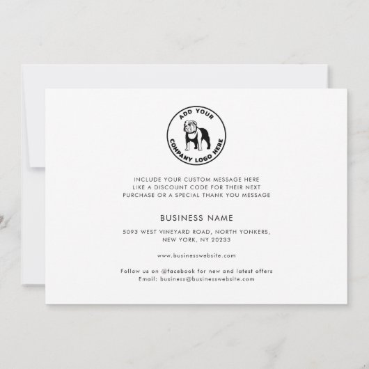 ビジネスロゴ会社クライアントの評価の追加 サンキューカード (裏面)