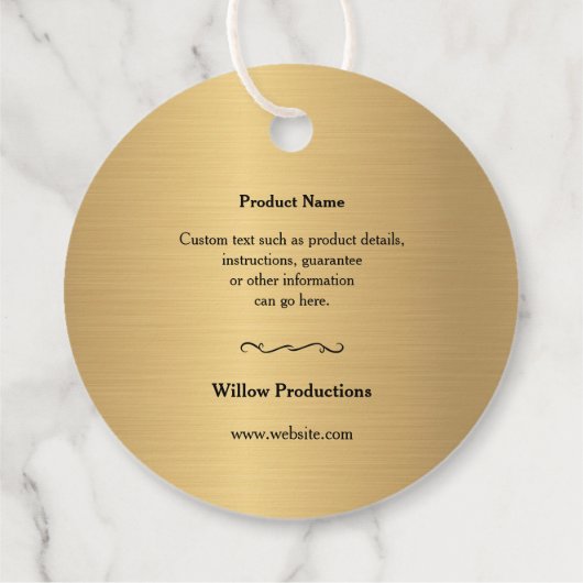 ビジネスロゴ会社サークルゴールドハングタグ フェイバータグ (裏面)