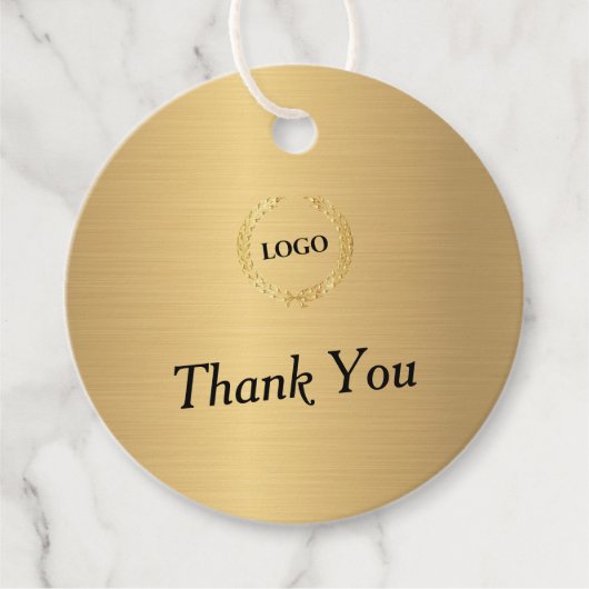 ビジネスロゴ会社サークルゴールドハングタグ フェイバータグ (正面)