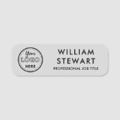 ビジネスロゴ会社ソフトグレー従業員スタッフ 名札 (正面)