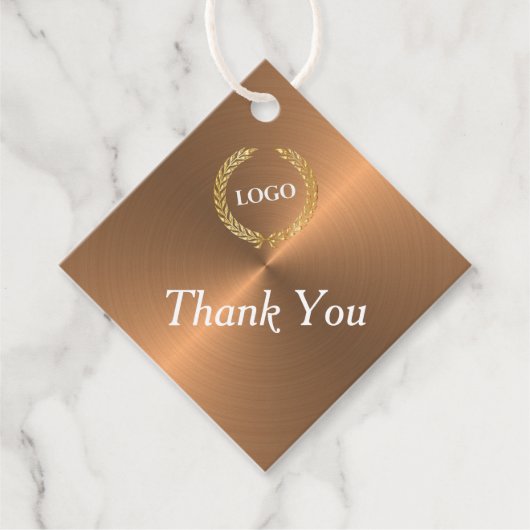 ビジネスロゴ会社ダイヤモンド銅つるラベル フェイバータグ (正面)