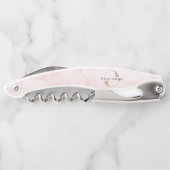 ビジネスロゴ会社ピンク大理石ワインボトル ソムリエナイフ (裏面)