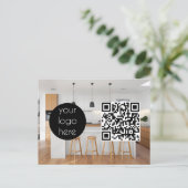 ビジネスロゴ会社プロモーションQRコードフォト シーズンポストカード (スタンド正面)