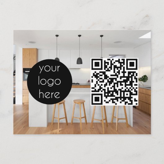 ビジネスロゴ会社プロモーションQRコードフォト シーズンポストカード (正面)