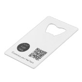 ビジネスロゴ会社プロモーションQRコード文字 クレジットカード栓抜き (裏面アングル)