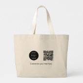 ビジネスロゴ会社プロモーションQRコード文字 ラージトートバッグ (裏面)