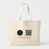 ビジネスロゴ会社プロモーションQRコード文字 ラージトートバッグ (正面)