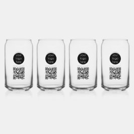 ビジネスロゴ会社プロモーションQRコード ガラス缶