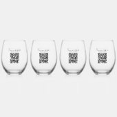 ビジネスロゴ会社プロモーションQRコード ステムなしワイングラス (正面)