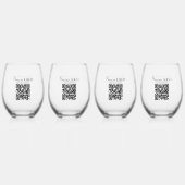 ビジネスロゴ会社プロモーションQRコード ステムなしワイングラス (裏面)