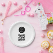 ビジネスロゴ会社プロモーションQRコード ペーパープレート (パーティー)
