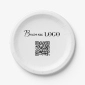 ビジネスロゴ会社プロモーションQRコード ペーパープレート (正面)