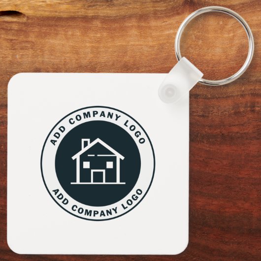 ビジネスロゴ会社モダン職員の追加 キーホルダー (裏面)